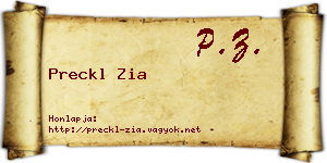 Preckl Zia névjegykártya